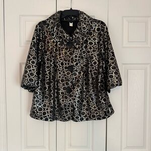 Weavz Gold and Black 3/4 Sleeve Boxy Jacket